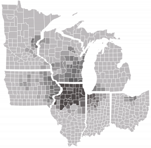 Heat Map of Locations in the Midwest where Rabine Paving performs ...